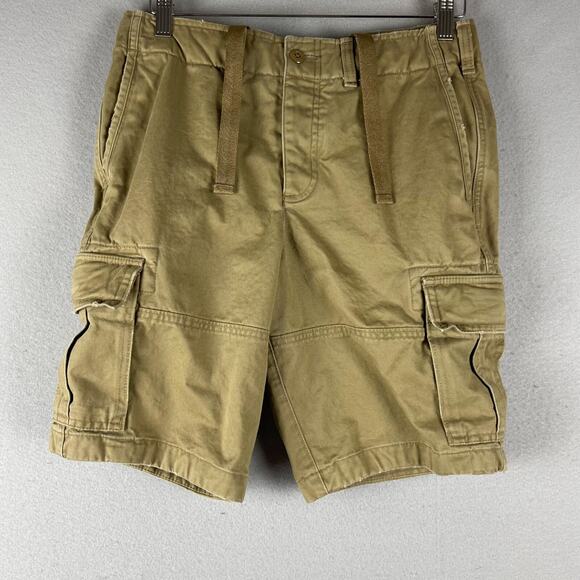VTG Abercrombie Fitch Cargo Shorts Mens 28 Khaki Drawstring Button Fly 90s Y2k - Picture 1 of 14